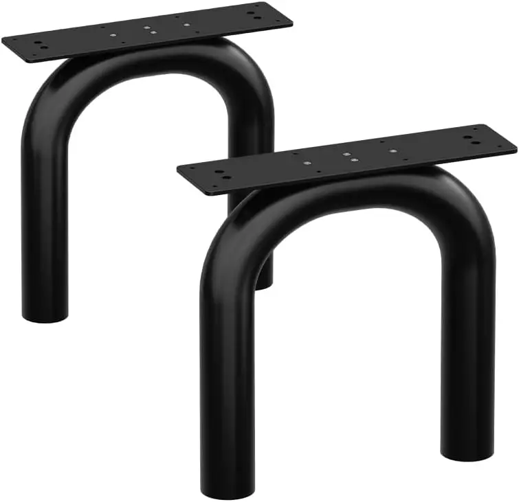 18” Black U-Shape Metal Table Legs (2PCS)| Coffee Table Legs Heavy Duty Furniture Legs Bench Legs | Mid Century Modern Metal Legs for Coffee Table Furniture Bench Legs (18H X 15W)