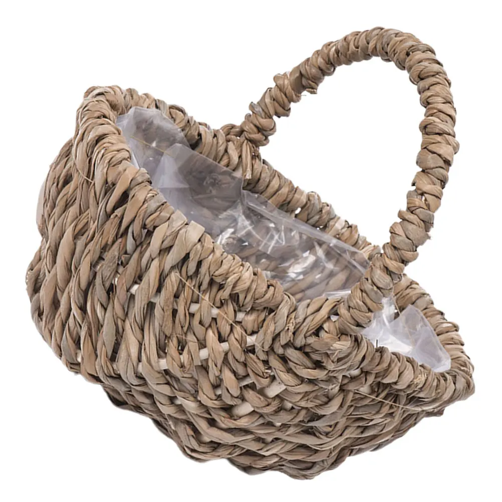 

1pcs Flower Wicker Baskets with Handles Lightweight Small Woven Flower Basket Wicker Basket Storage Display Small Favors