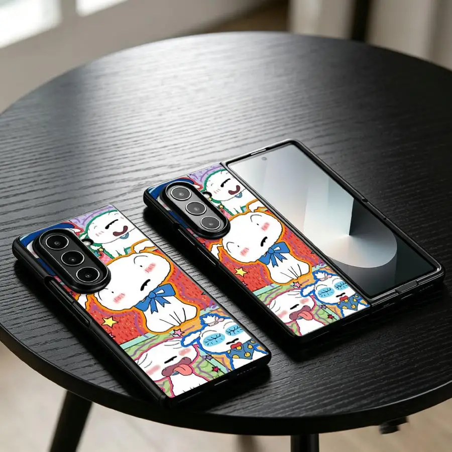 Cartoon Shiro Back Phone Cover Case for Samsung Galaxy Z Fold 8 ZFold5 Z Fold 7 6 5 4 3 ZFold6 ZFold7 ZFold4 ZFold3