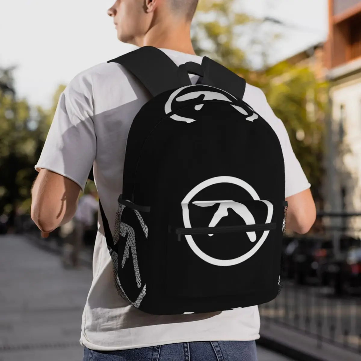 Aphex Twin Creative Y2K Logo Backpack Daypack Large Capacity Kids BookBag School Bag Shoulder Bags for Men Women