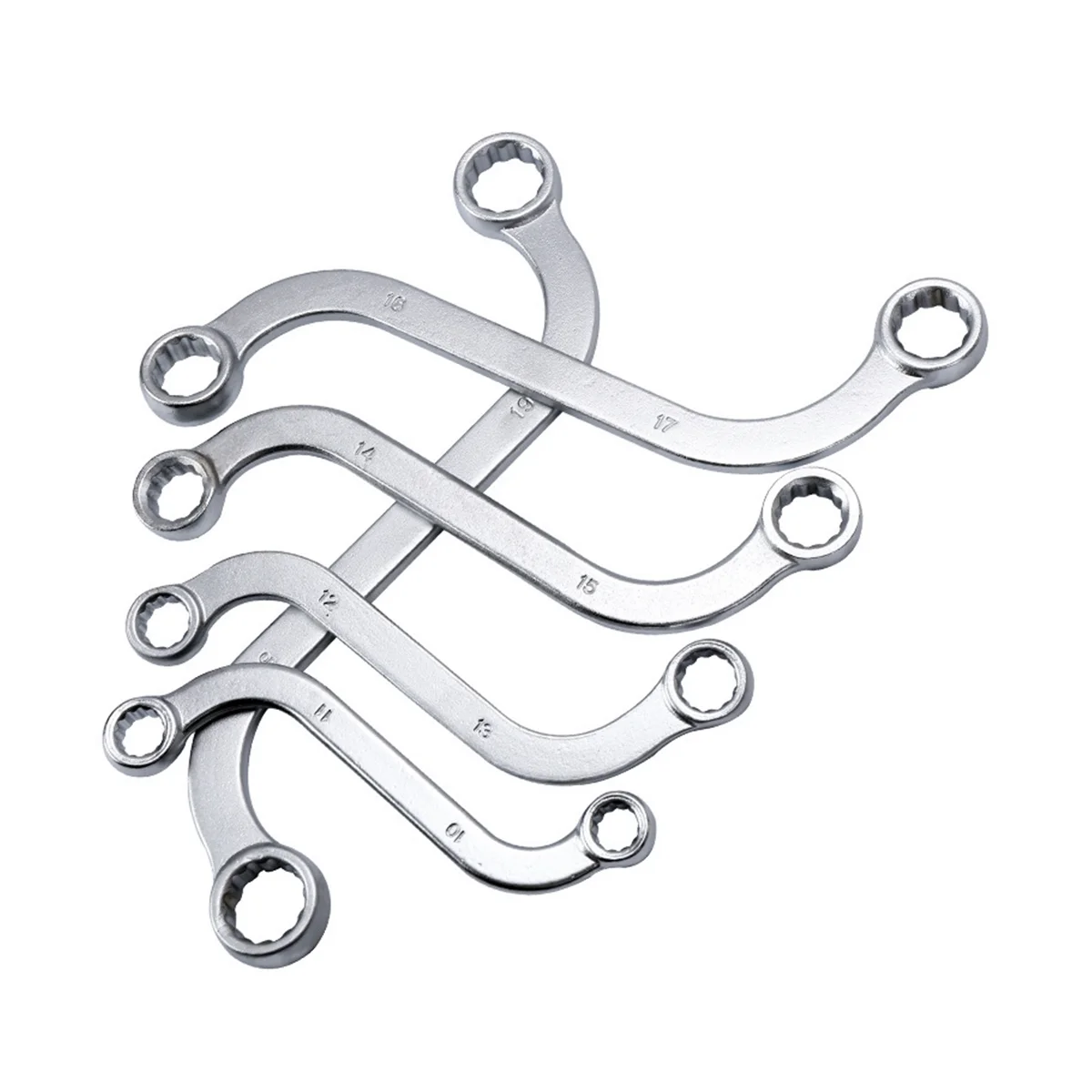 

5Pcs S-Type Wrench Includes 10-11mm, 12-13 mm, 14-15 mm, 16-17 mm and 18-19 mm Machine Fastener Repair Tools.