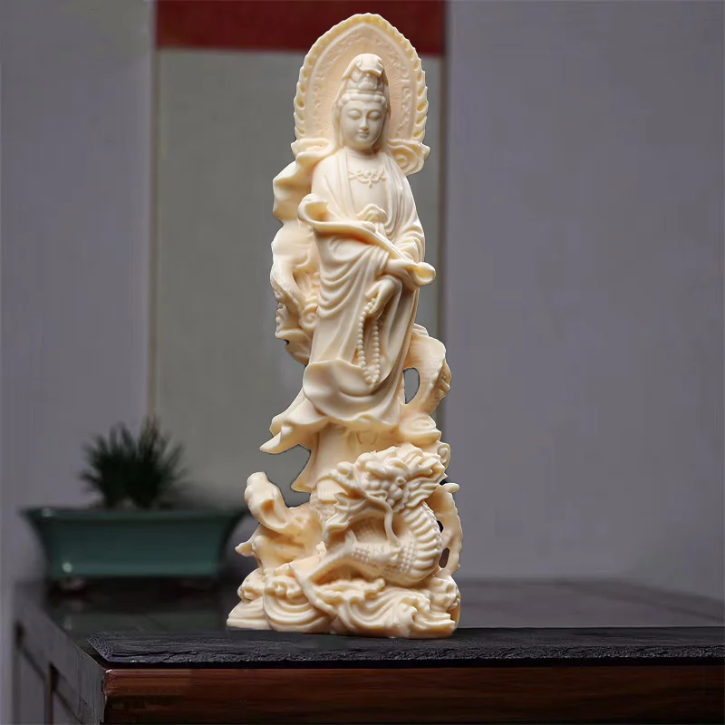 

Ruyi Yulong Guanyin Bodhisattva Buddha Figure Statue- Resin sculpture Chinese Buddha StatuesHome Room, Office Feng Shui Statue