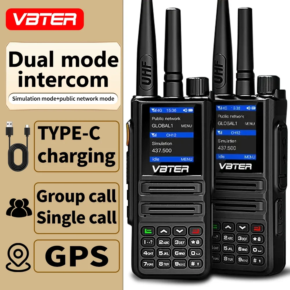 VBTER Zello WBT-889 4G Handheld Walkie Talkie Sim Card WiFi Internet Radio Long Ran 100 Miles Professional POC Vox Communication