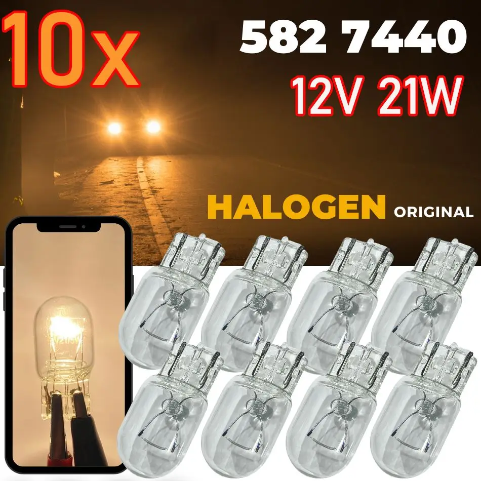 10 X 582 382 Capless Wedge Brake Stop Tail Bulbs Bulb 12v 21w Car 7575