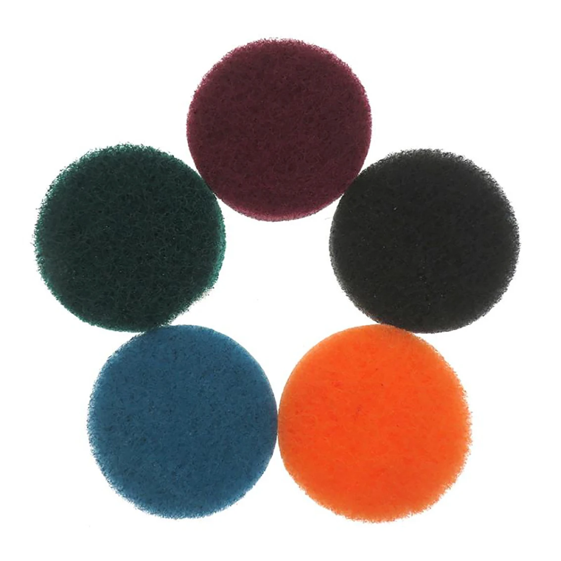 1-50Pcs Flocking Scouring Pad 3 inch 75mm Round Nylon Fiber Abrasive Sanding Discs for Rust Removal Dusting Polishing Grinding