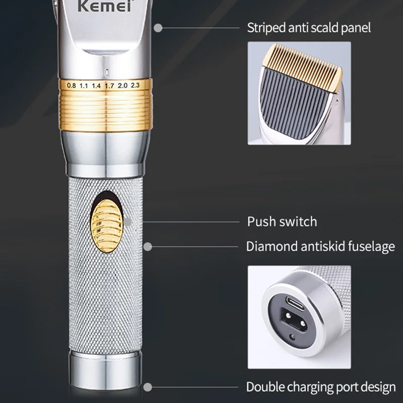 Kemei Ultra-Quiet Baby Hair Clippers Electric Kids Cordless Hair Trimmer Hair Cutting Machine Low Noise Design Adjustable Blade