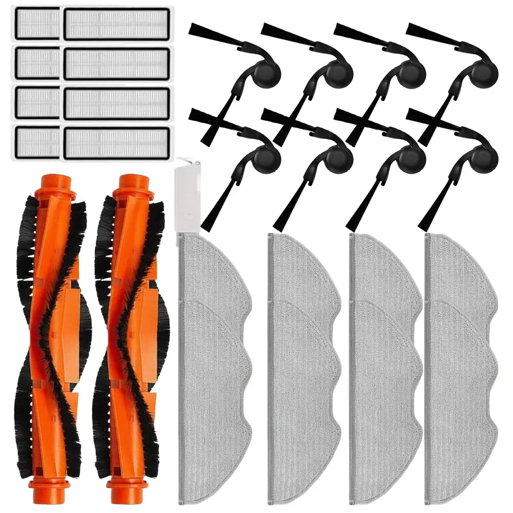 pieces-pour-aspirateur-robot-xiaomi-s40-ov81-2-brosses-principales-8-chiffons-de-vadrouille-8-brosses-laterales-8-filtres-1-brosse-de-nettoyage-27-pieces-ensemble
