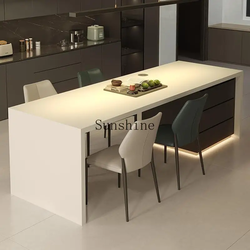 Island table integrated household rock slab guide platform