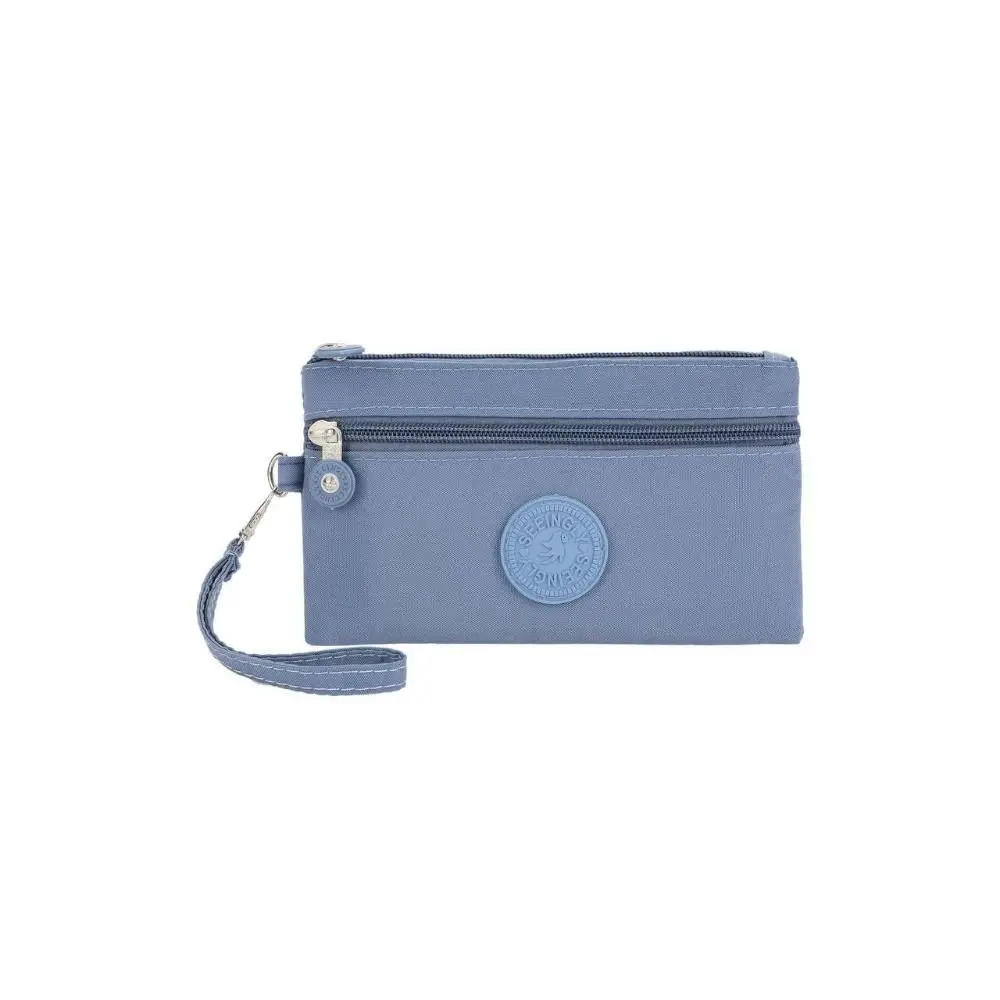 

Letter Zipper Coin Purse Nylon With Lanyard Double Layer Wallet Storage Bag Korean Style Simple Money Handbag Outdoor