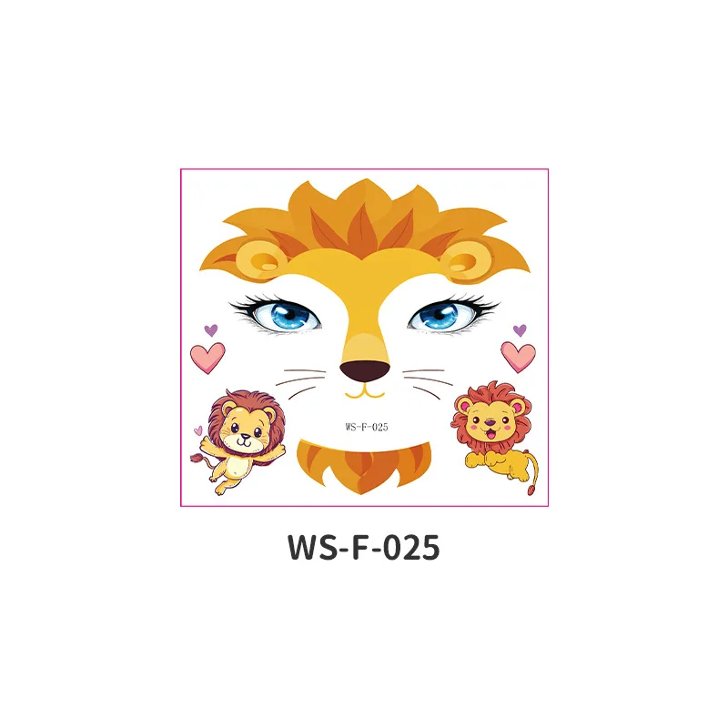 Cute Cartoon Face Tattoo Stickers Unicorn Fox Easter Face Makeup Decals Temporary Tattoos for Party Decor