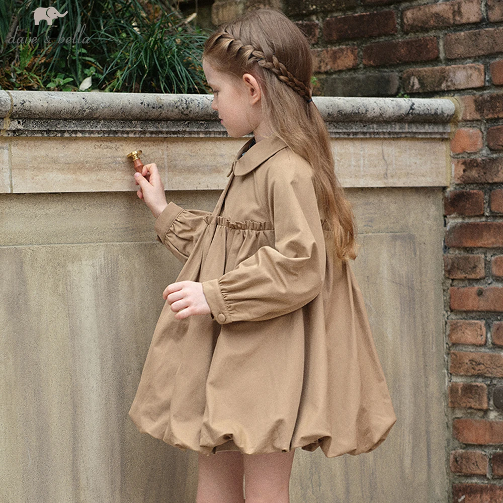 Dave Bella Gilrs Spring Autumn Jacket Coat for Children Casual Outdoor Outerwear Kids Trench Windbreaker Coat Clothes DK3252669
