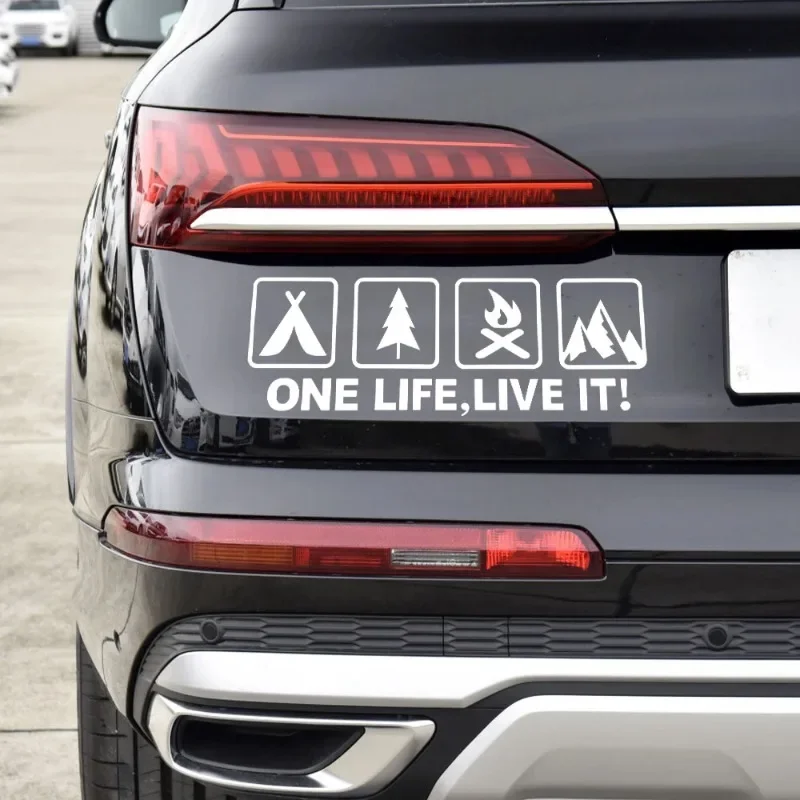 ONE LIFE LIVE IT Universal Car Stickers Tuning Off Road SUV Truck Mountain Silhouette Car Sticker Decals Decoration Accessories