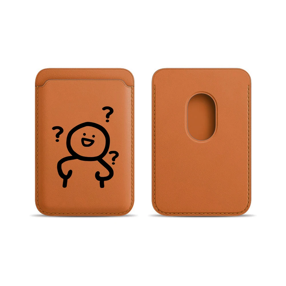 Question Mark Little Man Leder-Kartenetui Telefonkartenhalter für Magnetische Hülle Geeignet für alle iPhone Magsafe Karten-Handytaschen – Detail 11