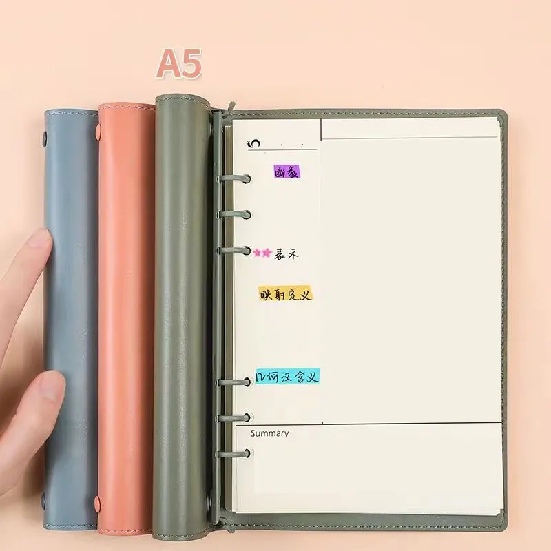 

A5 PU Leather Binder Cover Notebook Folder Clipboard Loose Leaf Notebook Business Paper Meeting Planning Binder Stationery