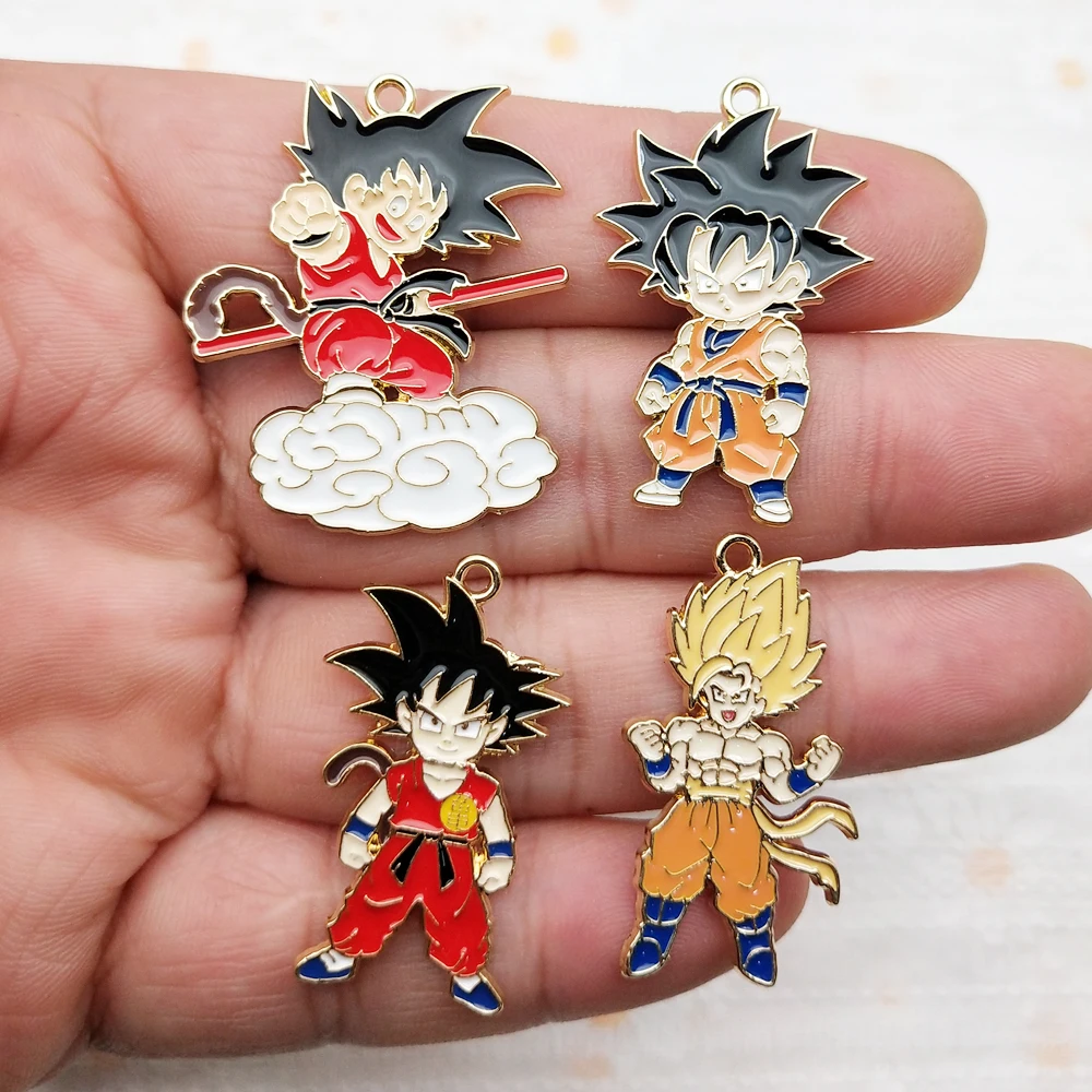 10pcs Anime Cartoon Charm Jewelry Accessories Diy Making Earring Phone Keychain Bracelet Pendant Craft Alloy Metal Gold Plated