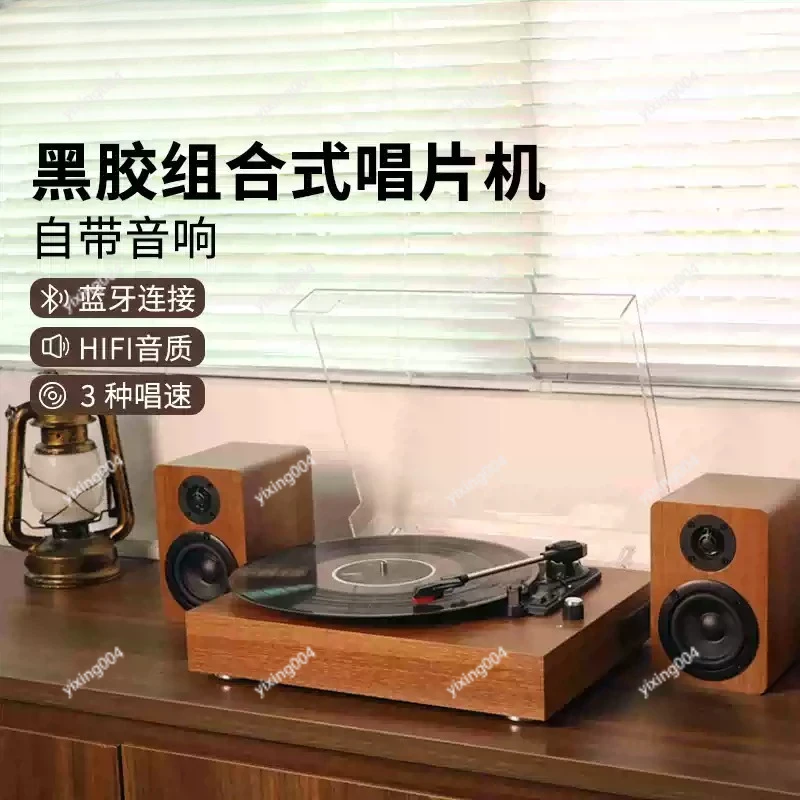 Vintage Phonograph with Bluetooth Speaker, Creative Vinyl Player for Living Room Decoration
