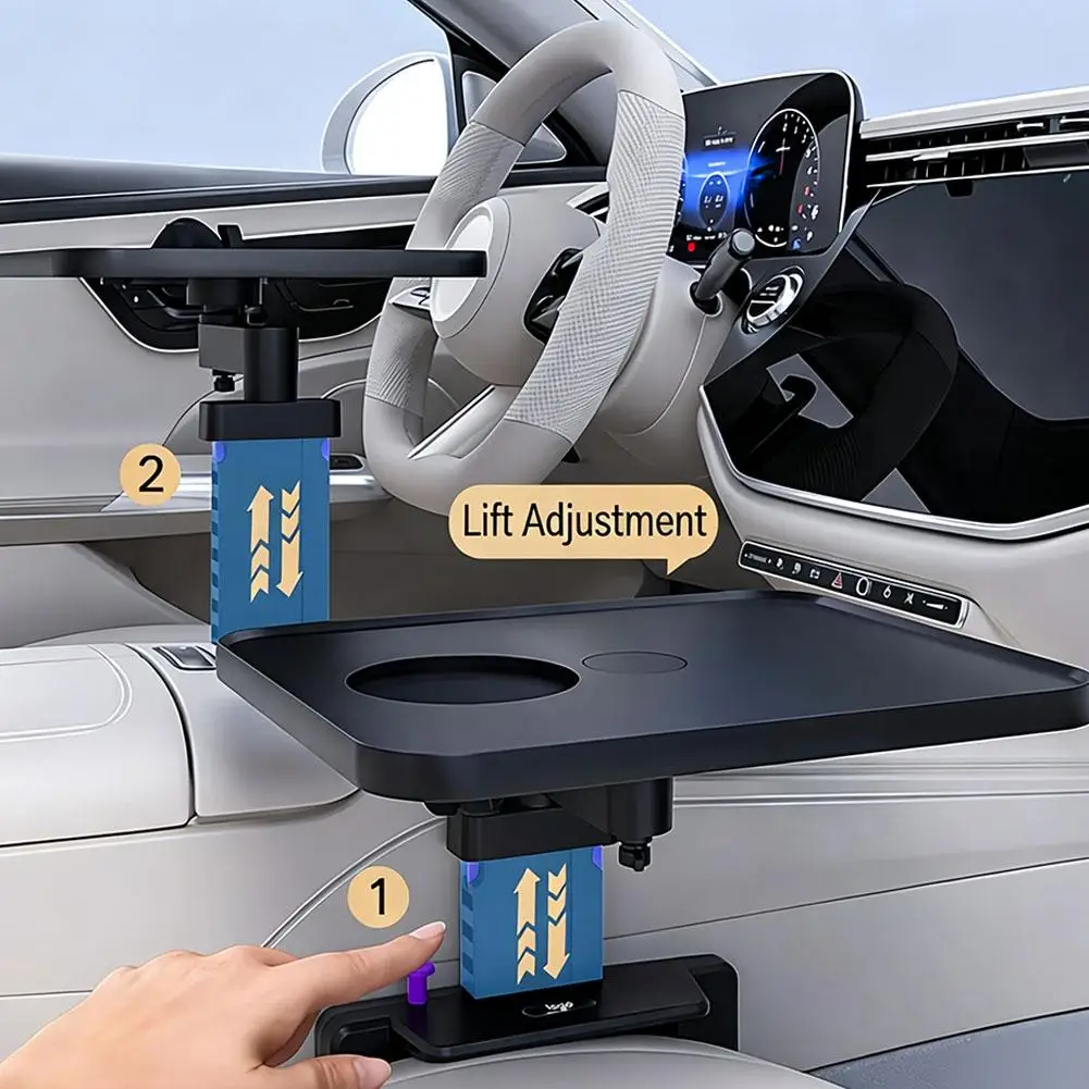 Auto-Montierter Hängender Kleiner Tisch mit Drehbarem Innensitz, Getränkehalter, Esstisch, Universeller Multifunktionaler Autotisch – Detail 8