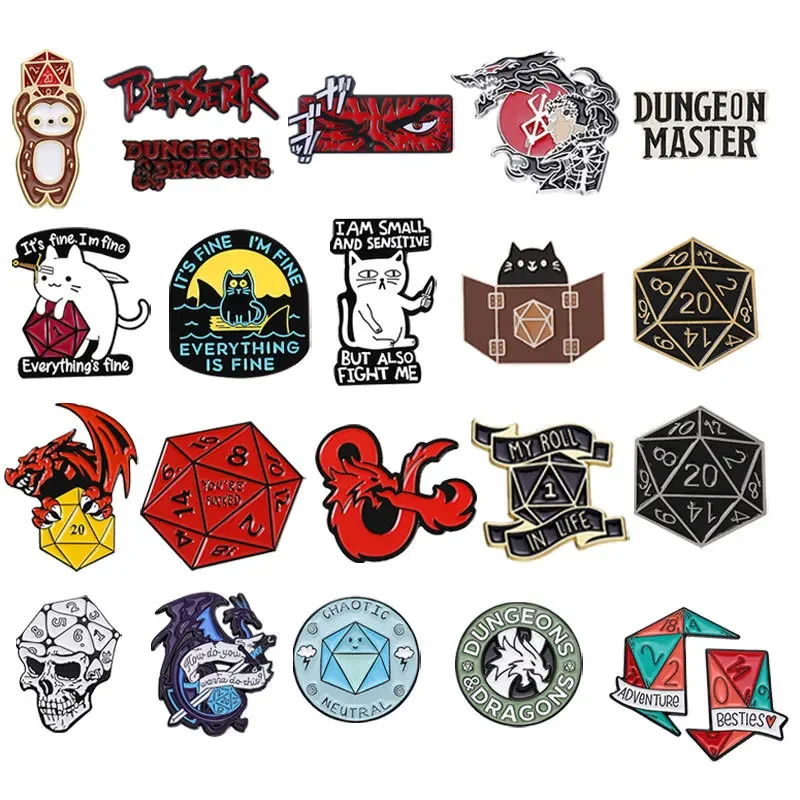 Classic Exploration Game Enamel Pin Berserk Dragons Brooches Collection Badges Lapel for Backpack Bag Hat Leather Jackets Gift