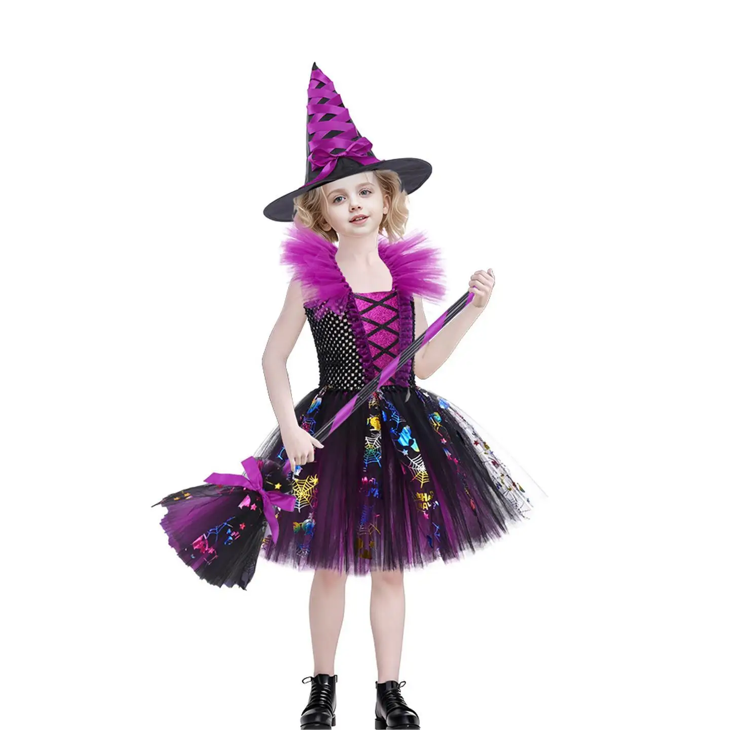 

Новый костюм ведьмы на Хэллоуин, детский костюм волшебника Доктора для девочек, пышная юбка Dr, материал из искусственной кожи, летний сезонный костюм КТВ