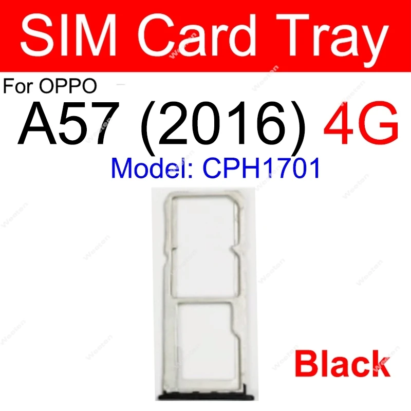SIM Card Tray For OPPO A57s 4G A57 2016 A58 4G Dual SIM Card Socket SIM Card Slot Reader Holder Replacement Repair Parts