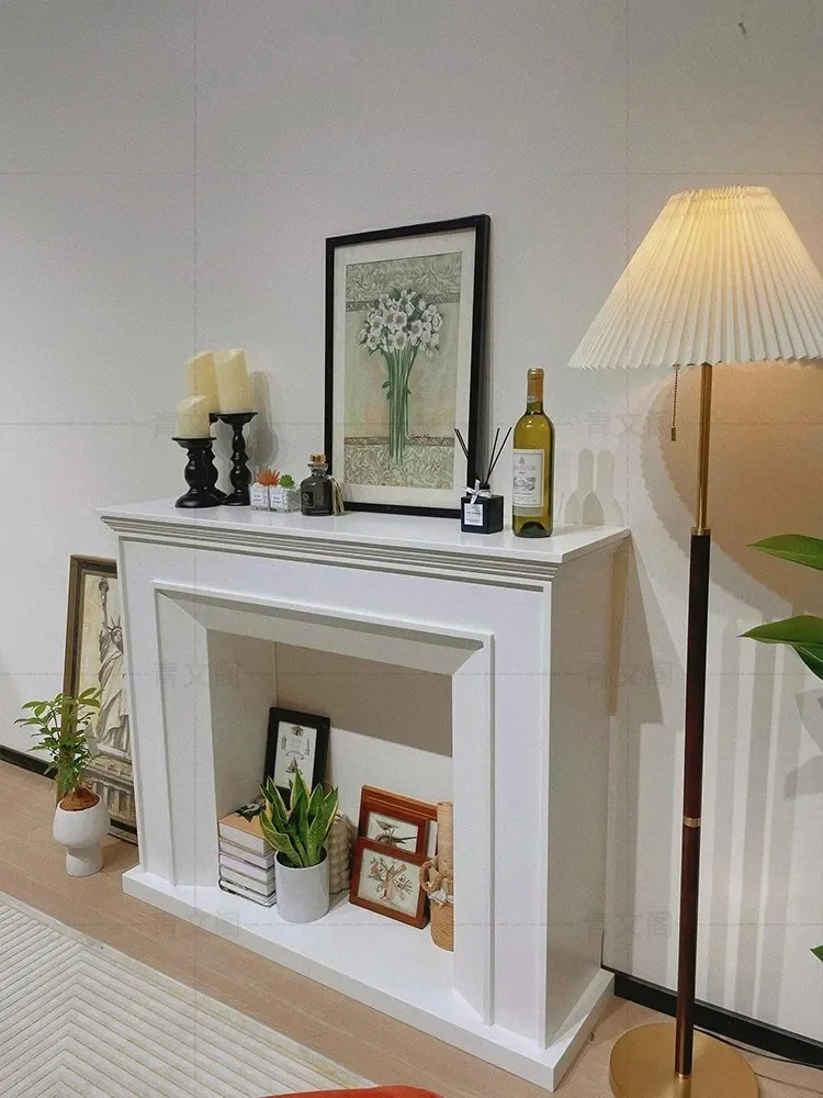 البلد الأمريكي بسيط الصلبة الخشب الموقد خزانة التحف غرفة المعيشة مدخل خزانة حائط الخلفية خزانة التخزين #3