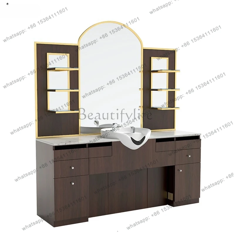 

зеркальный стол для салона, зеркало для стрижки волос, шкаф, встроенный стол для парикмахерской