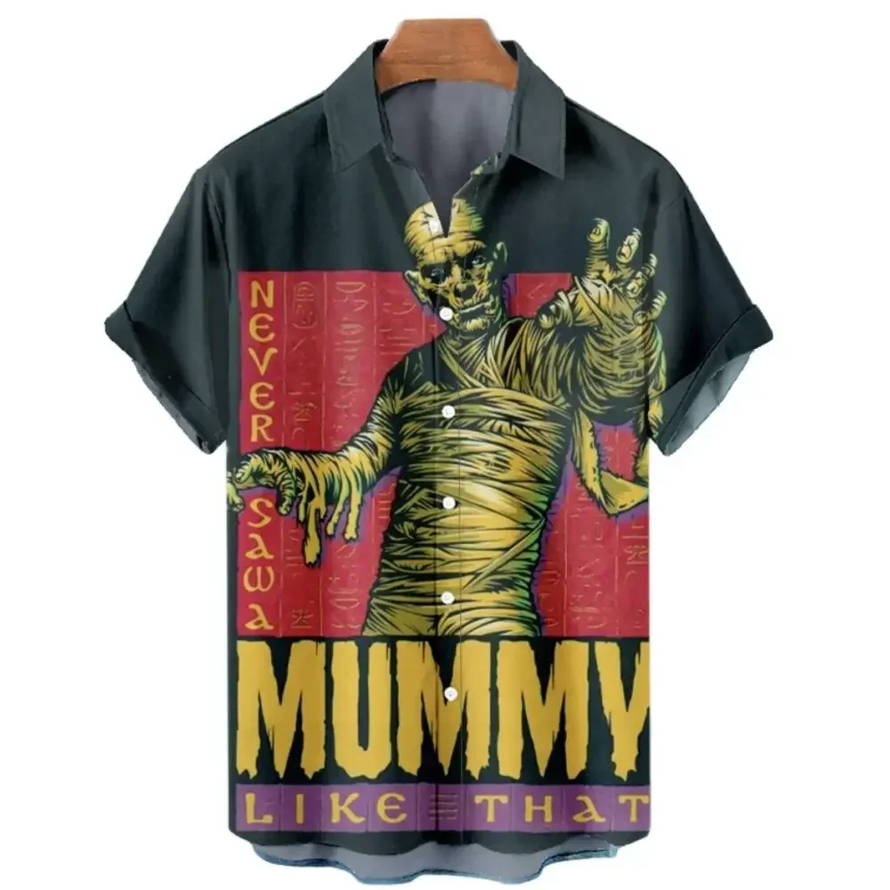 

Horror Movie Monster Characters Men's Hawaiian Shirts 2023 Designer Casual Streetwear 3d Men Clothing Party Performance Tops