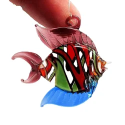 Aquarium Decoration Floating Glass Fish Trinkets Cute Marine Animal Charm Pendant Mini Sea Fish Dolphin Turtle Seahorse Ornament