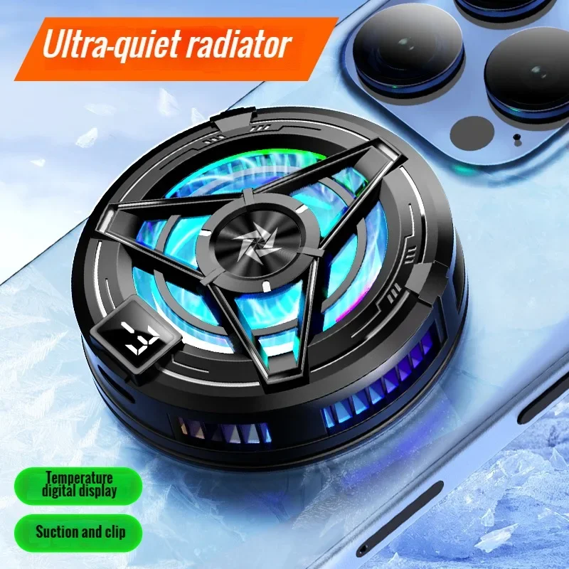 New SL17 Magnetic Display Phones Cooler Back-Clip 2 in 1 Game Cooler Semiconductor Fast Phone Cooling Fan for IOS Android Phone