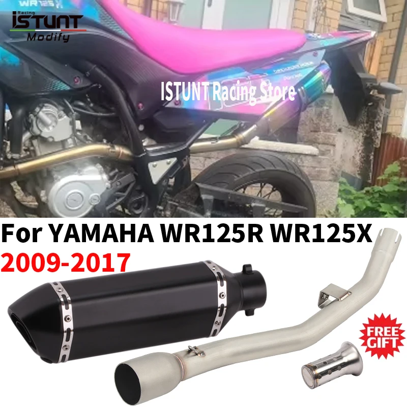Slip For Yamaha WR125R WR125X WR125 2009 - 2017 Motorcycle Exhaust Systems Middle Link Pipe Connect 51mm With Muffler DB Killer