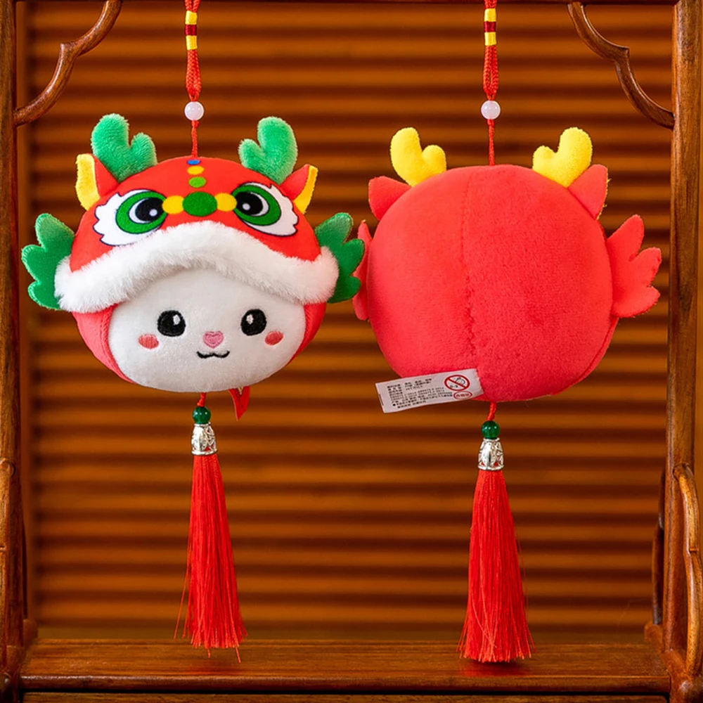 Brinquedo de pelúcia do ano novo chinês, pingente torneira chaveiro, boneca mascote, presente festivo, adorável, mascote, sorte, torneira de mascote, 2022, 2024