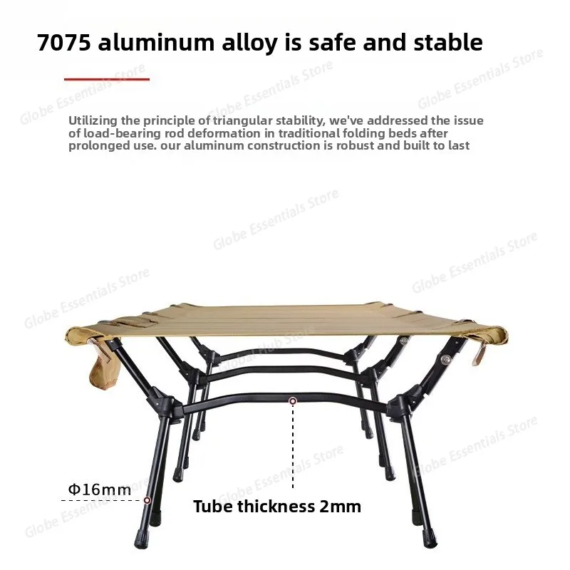 Outdoor Camping Cot Folding Ultra-light Portable Camping Bed for Adults Hiking Picnic Collapsible Sleeping Bed