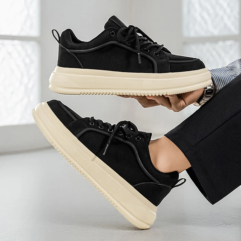 

Новинка 2023 года, осенняя мужская парусиновая обувь на толстой подошве, износостойкие универсальные уличные повседневные кроссовки премиум-класса