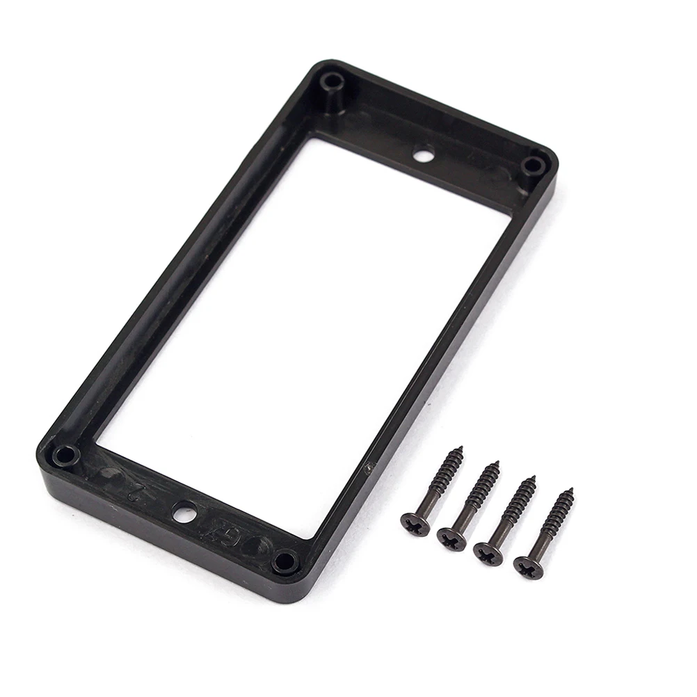 

4pcs Black Flat Frame Double Coil Pickup Covers Humbucker Electric Guitar Mounting Rings Socket Fits DIY Parts Replacement