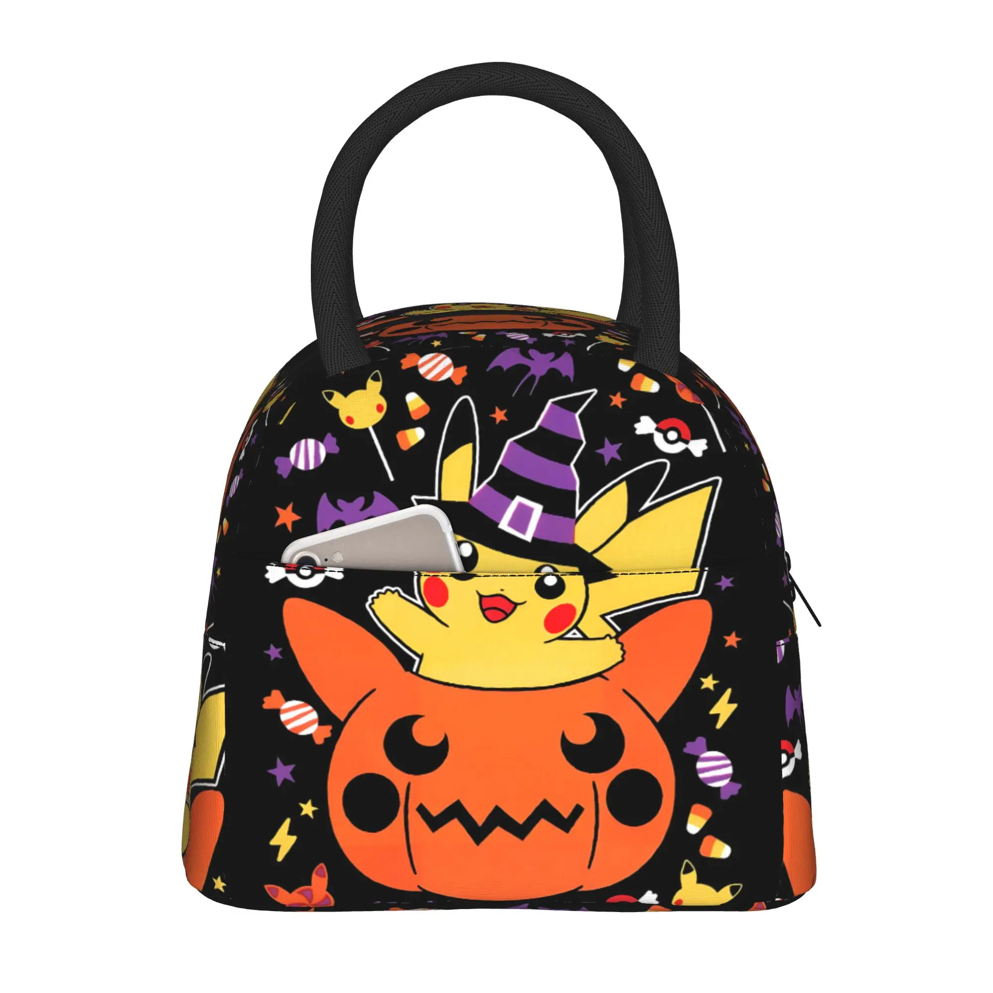 Pokemon Halloween Handbag Insulated Lunch Bag Meal Pack Rice Bag  bolsa Student Bento Lunch Handbag Insulation