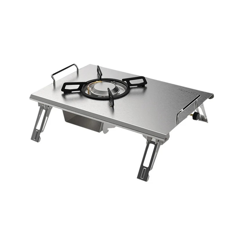 

Портативная газовая плита IGT из нержавеющей стали для кемпинга, бизнеса и приготовления пищи на природе – складная газовая плита-карточка