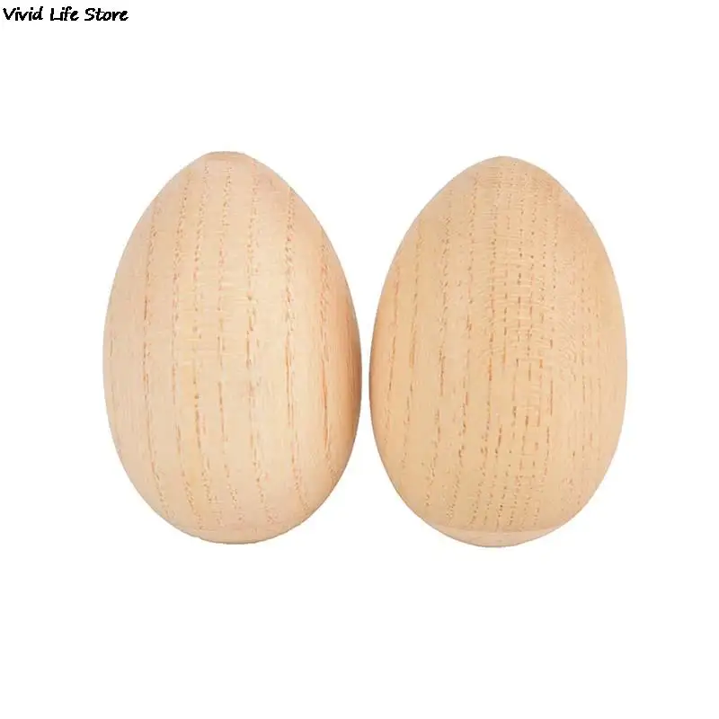 2PCS Wooden Egg Shakers Musical Percussion Instruments Rhythm Rattle for Baby Kids