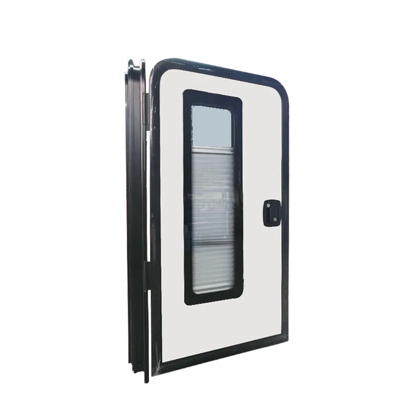 Water drop door with European door blackout curtain window, aluminum alloy RV trailer door wholesale 600 * 1150mm