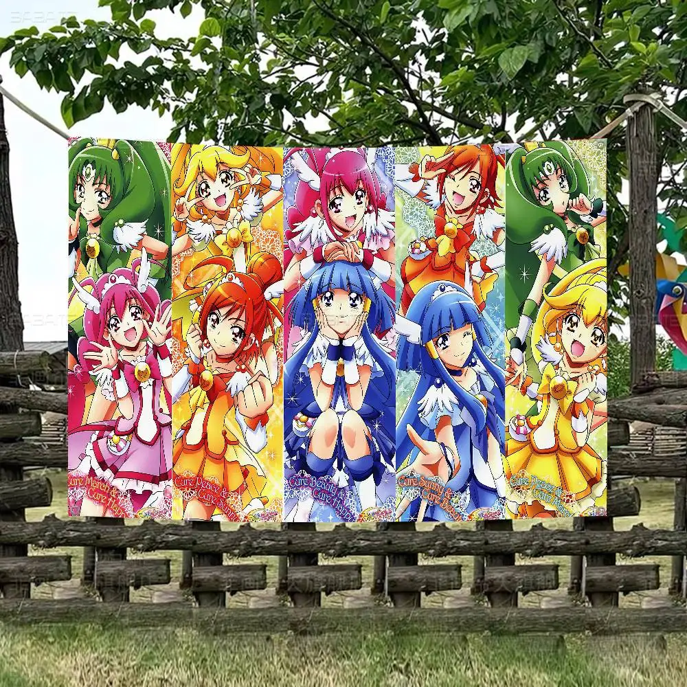 Smile P-Precure Cute Cartoon Flag Wall Hanging Banner Decoration Household Home Decor