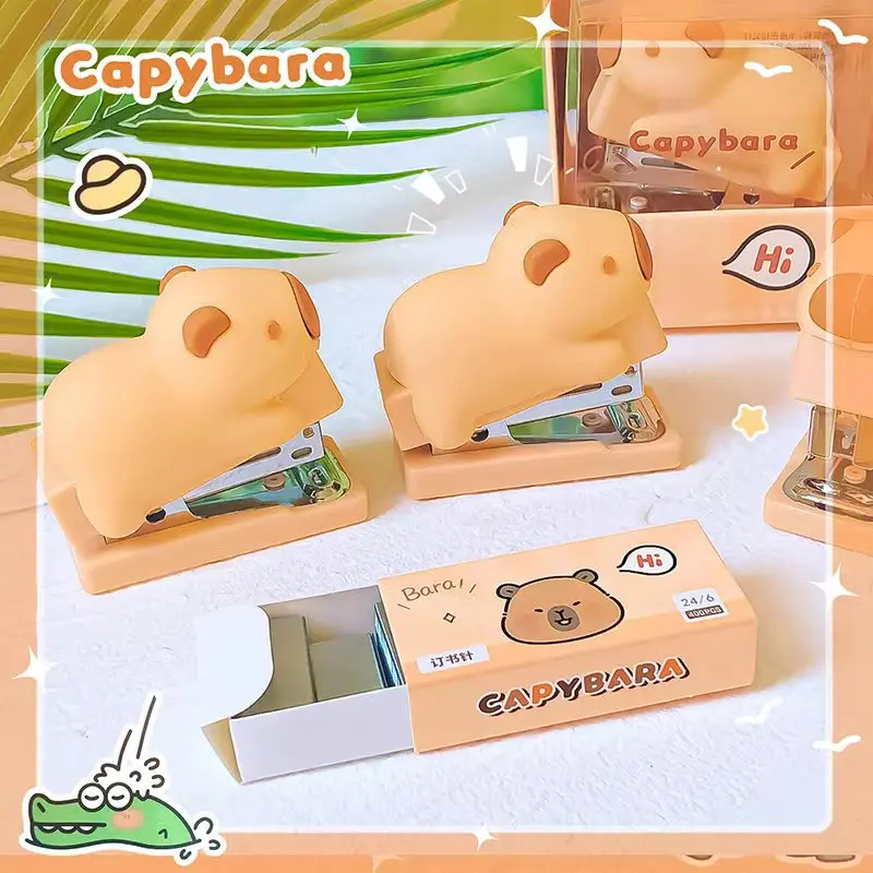 

school supplies stationery Stapler school useful offices accessories binding supplies cute capybara mini stapler Binding machin