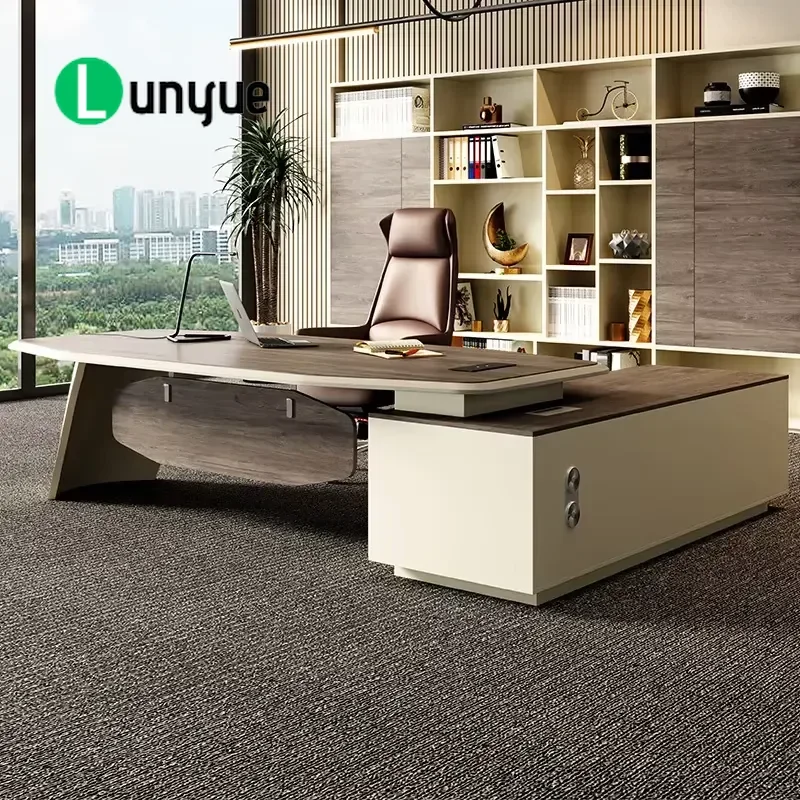 Modern L Shaped Executive Desk Luxury Manager Office Table Large Workstation for Home Business Project High Quality Furniture