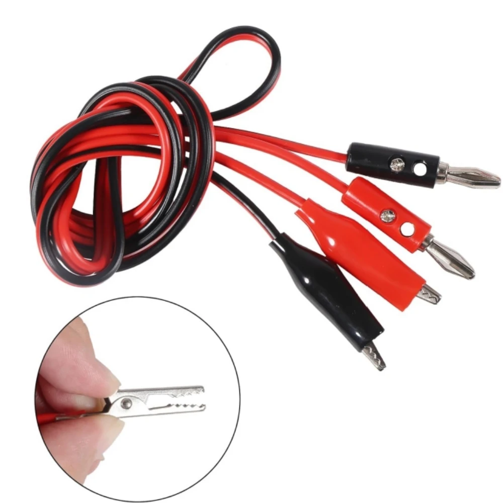 1/2 sets Banana Plug to Alligator Clip Test Lead Cable Docking connector 4mm Banana Plug Leads Kit Line Wire 1m