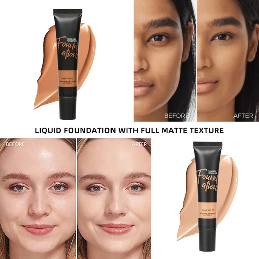 Etichetta privata Logo personalizzato Correttore naturale Tubo morbido BB Cream Idrata Correttore viso Lozione isolante a lunga durata Cosmetico