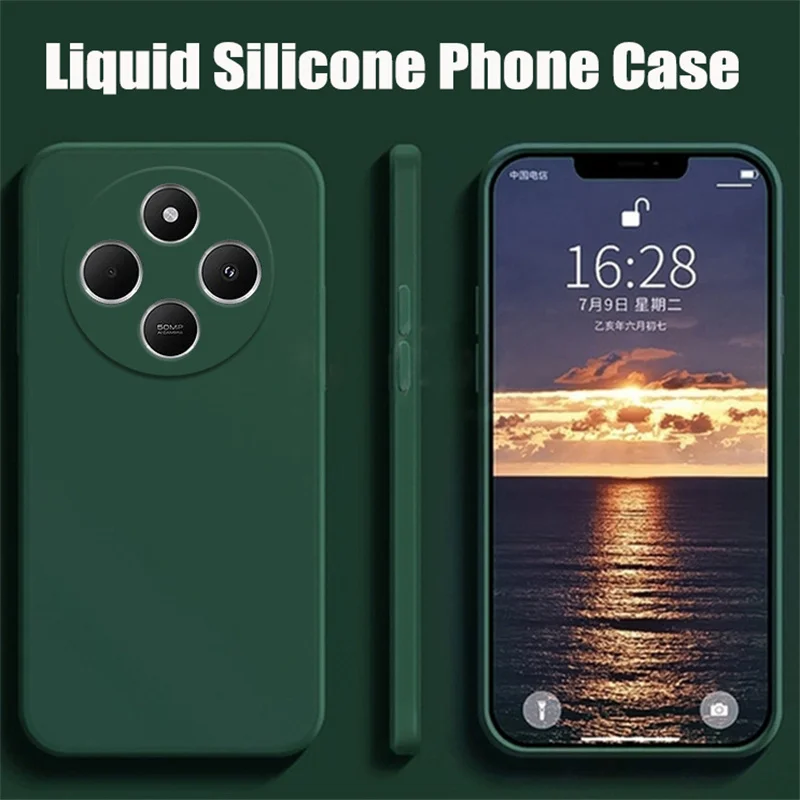 Liquid Silicone Phone Case For Xiaomi Redmi 14C 13C 5G 12C 12 10C 10 Luxury Soft Cases For Xiaomi Redmi 14C 10A 9C 9A 9 Cover