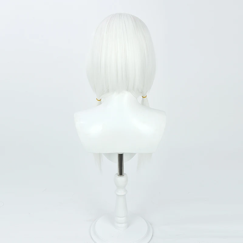 Parrucche cosplay Kafu per capelli sintetici Anime Virtual YouTuber Kafu Halloween 60 cm Parrucca bianca lunga diritta da donna resistente al calore
