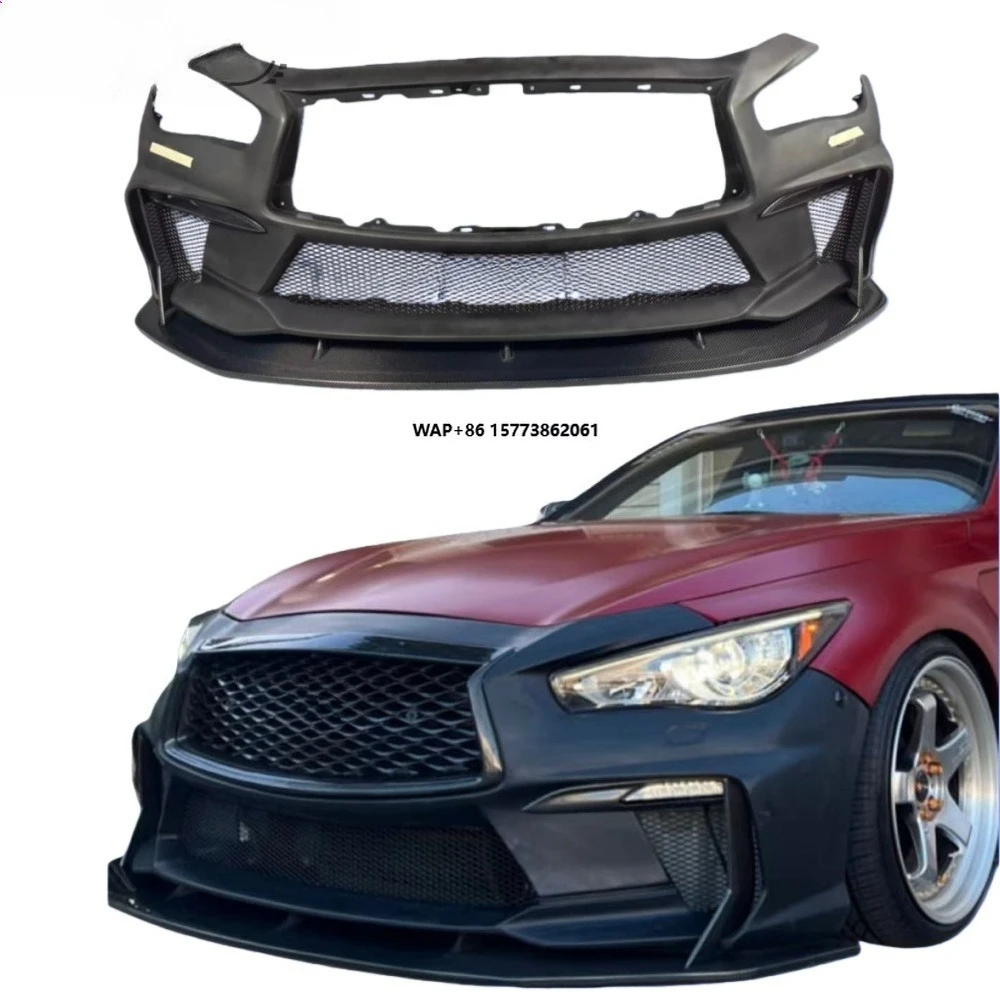 

Carbon Fiber Front Bumper for Infiniti Q50 (Customizable Options: Forged Pattern, Twill Weave, PP Material)
