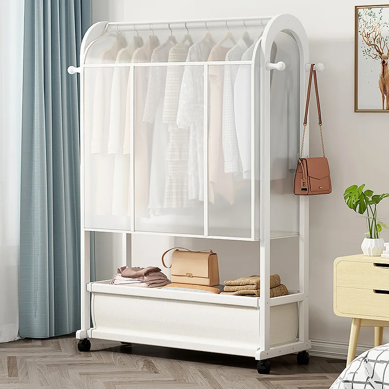 household bedroom, floor to ceiling wardrobe, solid wood storage and storage rack, multifunctional room hanging clothes rack