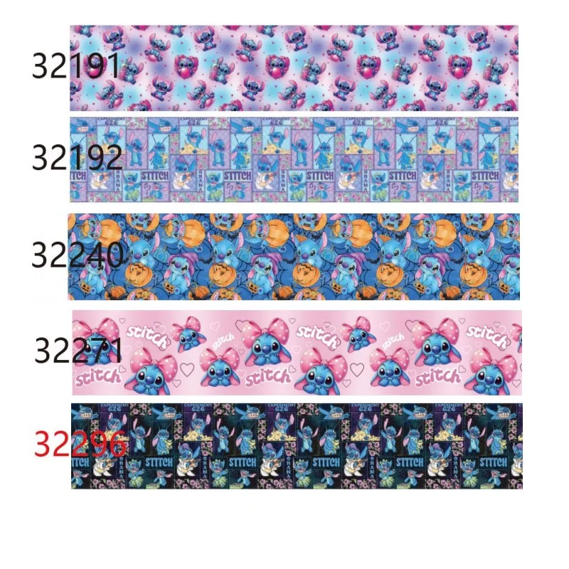 

10Yards Disney Stitch Prints Cartoon Grosgrain Ribbon for Hairbows DIY Craft Materials Accessories