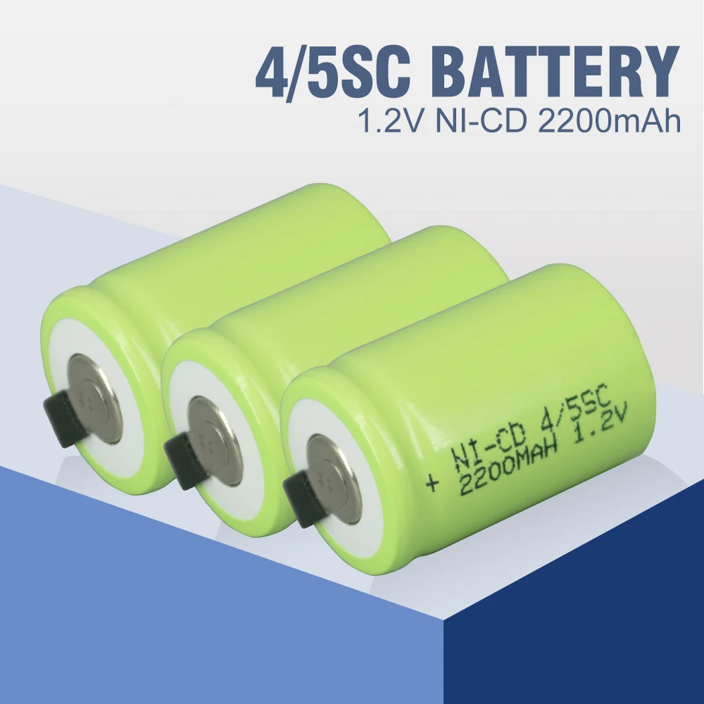 4-20 sztuk 2200mAh 4/5SC 1.2 V akumulator 1.2 V Sub C NI-CD komórka z zakładkami spawania do wiertarki elektrycznej śrubokręt BATTERI