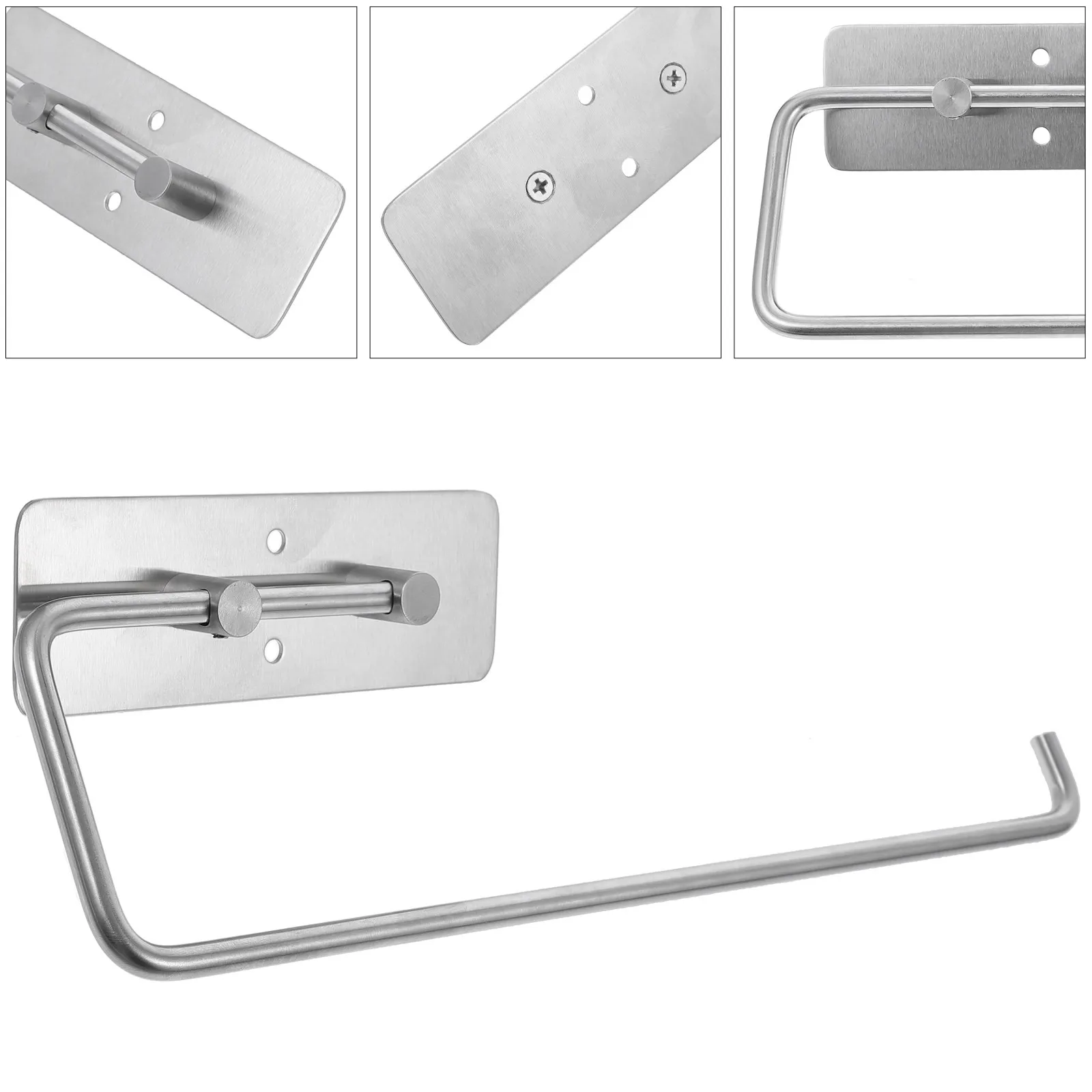 

1Pcs Stainless Steel Paper Roll Rack Long-Lasting Wall Mount Toilet Paper Shelf Bathroom Kitchen Storage Rack Simple Stylish